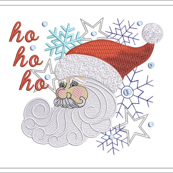 Ho Ho Ho Santa embroidery design