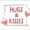 Hugs and kisses embroidery design