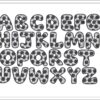 Football print alphabet embroidery design