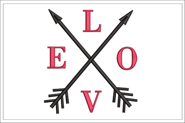 Love arrows embroidery design