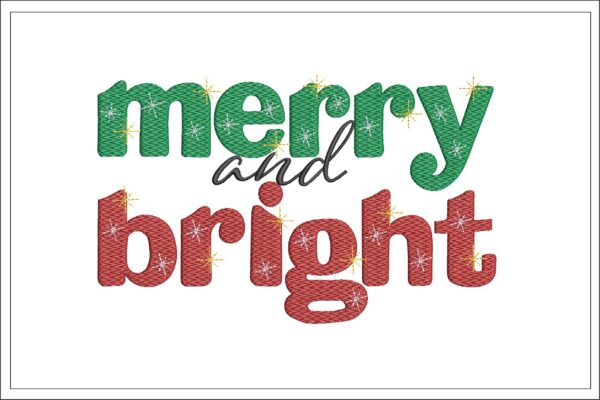 Merry and bright embroidery design