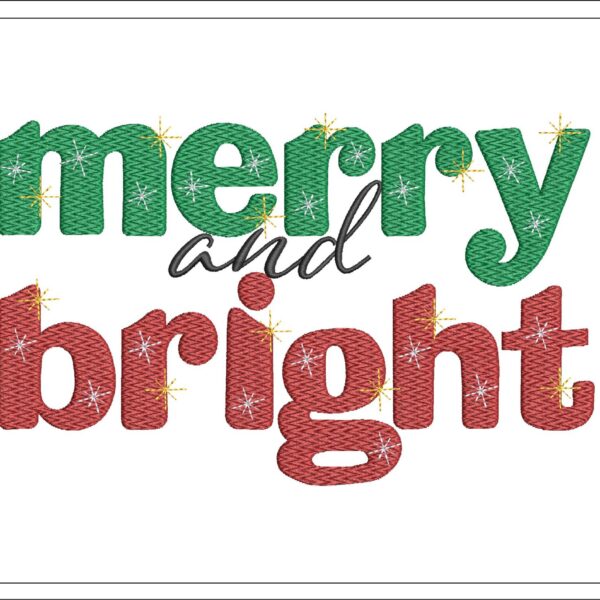 Merry and bright embroidery design