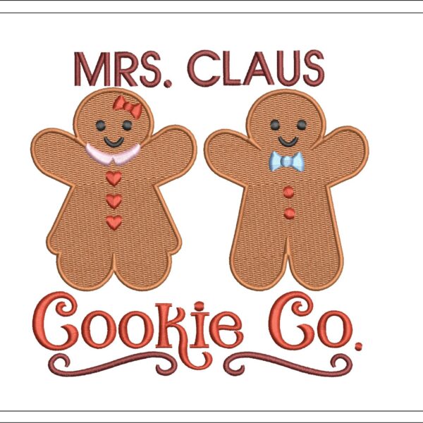 Mrs Claus Cookie Co embroidery design