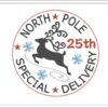 North Pole special delivery embroidery design