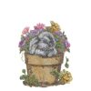 Cute bunny in the pot embroidery design