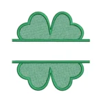 Split Clover Embroidery Design - Name Frame Embroidery