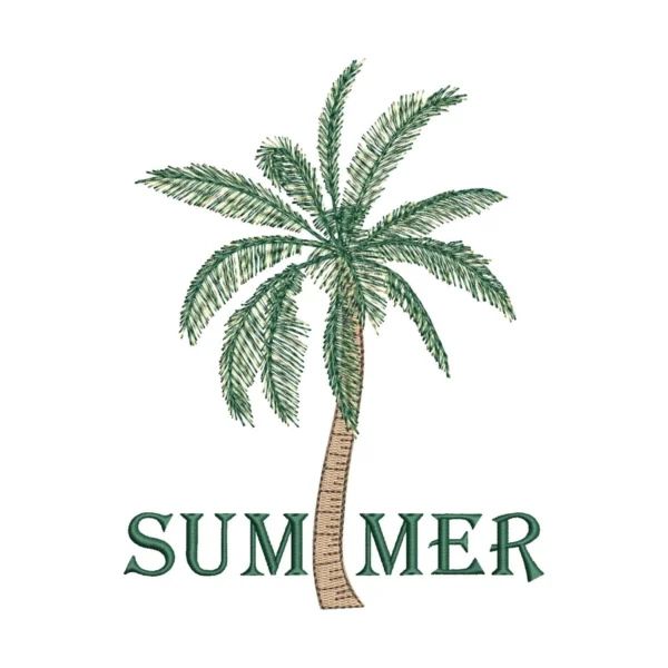 Summer embroidery design- palm tree embroidery pattern