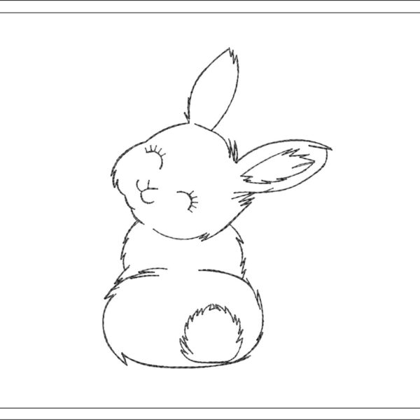 Bunny sketch embroidery design