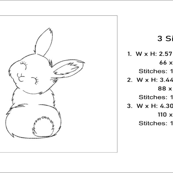 Bunny sketch embroidery design