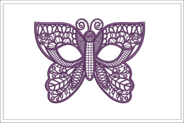 Butterfly Eye Mask Embroidery Design