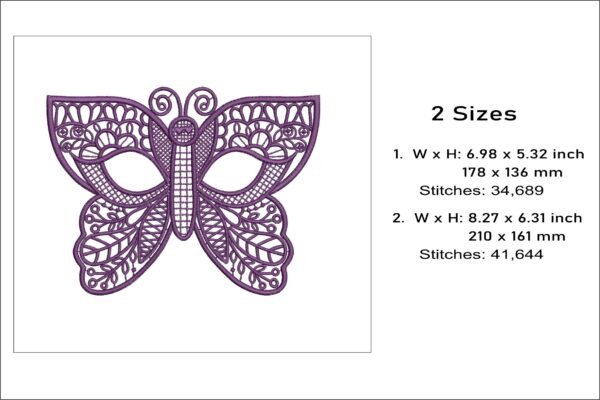 Butterfly Eye Mask Embroidery Design