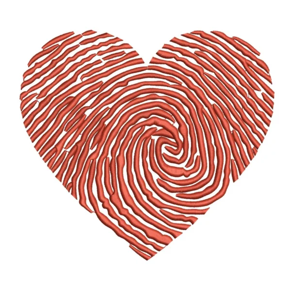 Finger print heart embroidery design 1 Finger print heart embroidery design 1