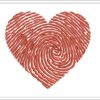 Fingerprint heart embroidery design