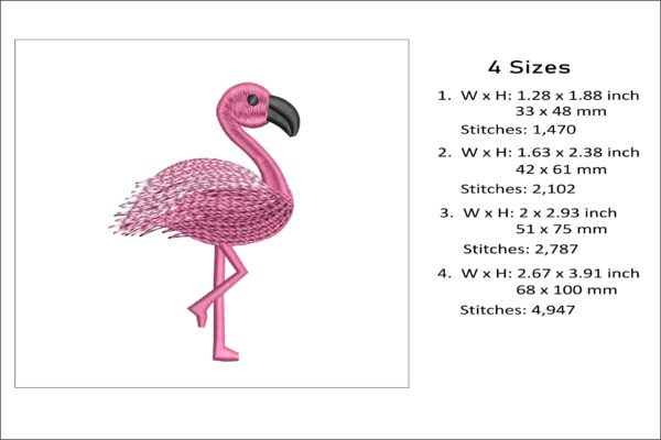 Flamingo embroidery design