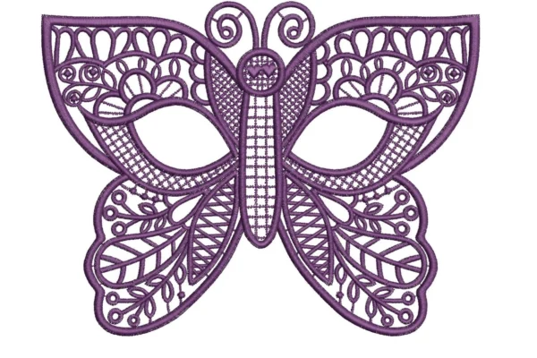 Freestanding embroidery - butterfly eye mask embroidery design