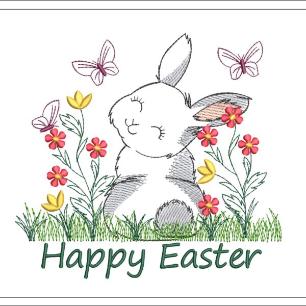 Happy Easter embroidery design