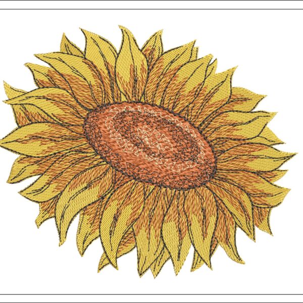 Sunflower embroidery design