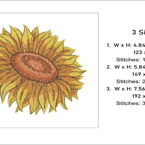 Sunflower embroidery design