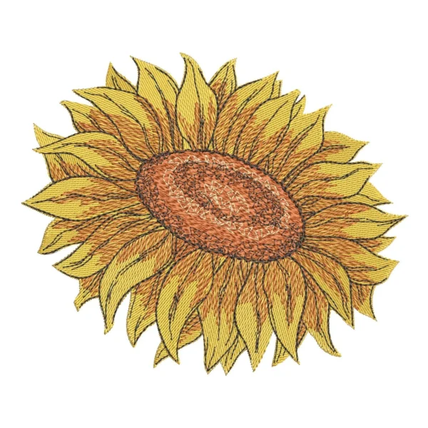 Sunflower embroidery design 1 - floral embroidery design - nature embroidery pattern 1