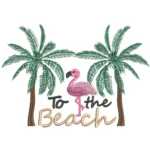 To The Beach Embroidery Design - Palm Trees Embroidery