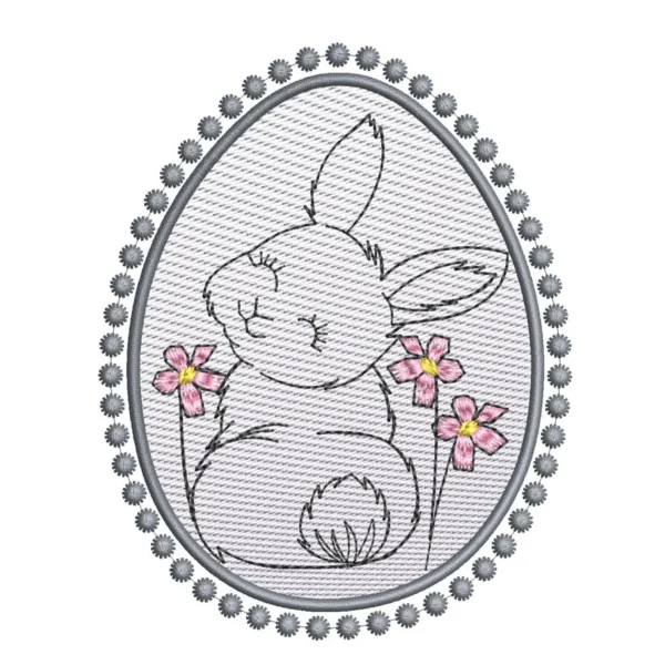 Bunny embroidery design - Easter egg embroidery pattern 1