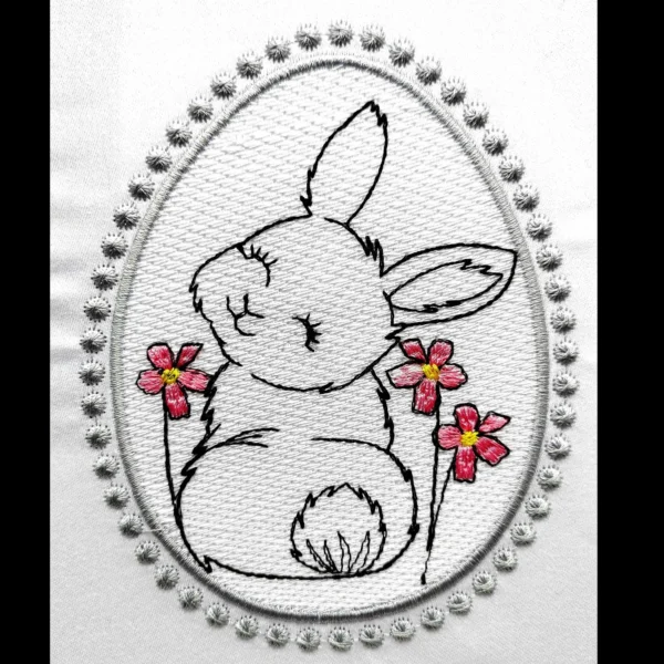 Bunny embroidery design - Easter egg embroidery pattern