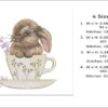 Bunny in a cup embroidery design