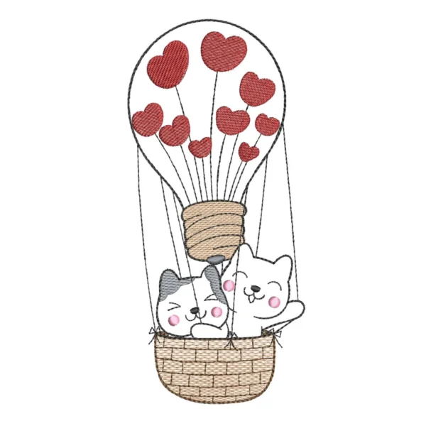 Cats adventure embroidery design