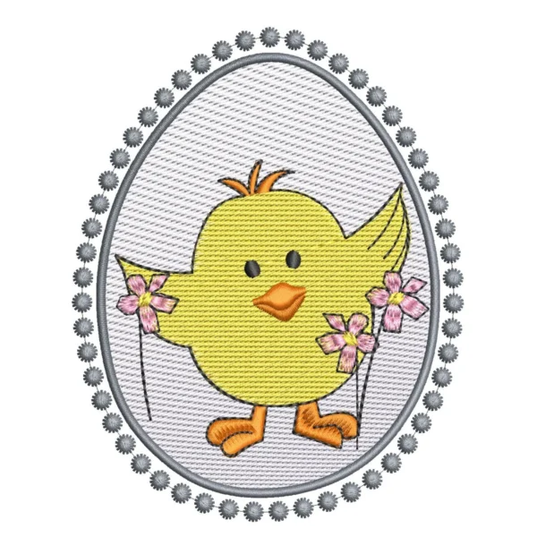 Chick embroidery design - Easter egg embroidery pattern 1