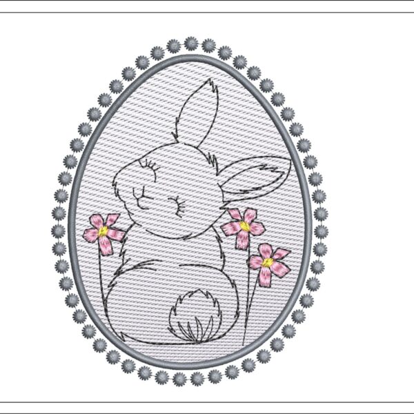 Easter egg - bunny embroidery design