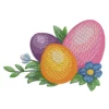 Easter eggs embroidery design - spring flowers embroidery pattern