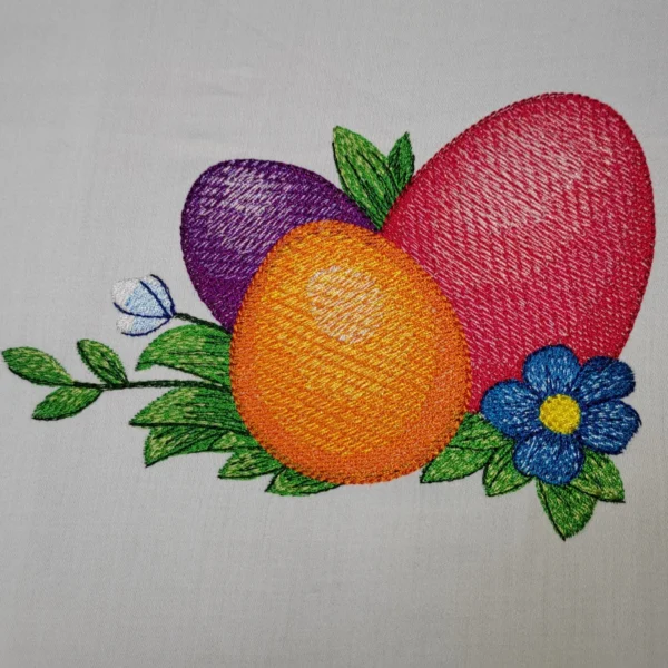 Easter eggs embroidery design