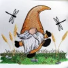 Gnome embroidery design - happy gnome embroidery pattern - gnome in the fields embroidery 1