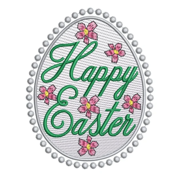 Happy Easter embroidery design - Easter egg embroidery pattern 1