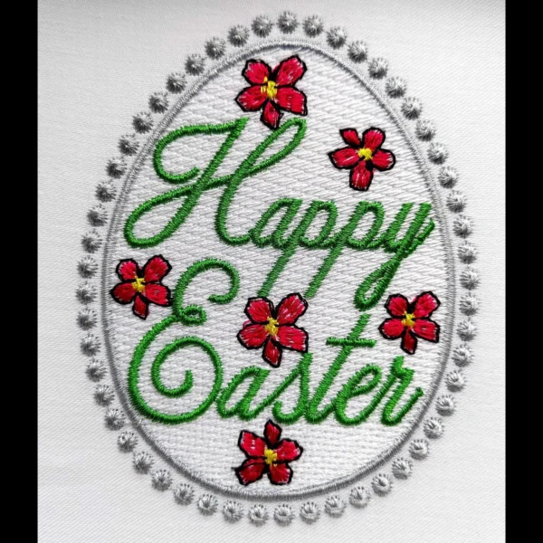 Happy Easter embroidery design - Easter egg embroidery pattern