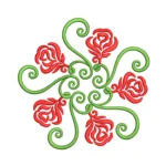 Rose Swirl Embroidery Design - Machine Embroidery