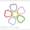 Colorful flower applique embroidery design