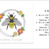 Floral wreath and bee embroidery design