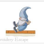 Sports Gnome Embroidery Design | Long Jump Gnome