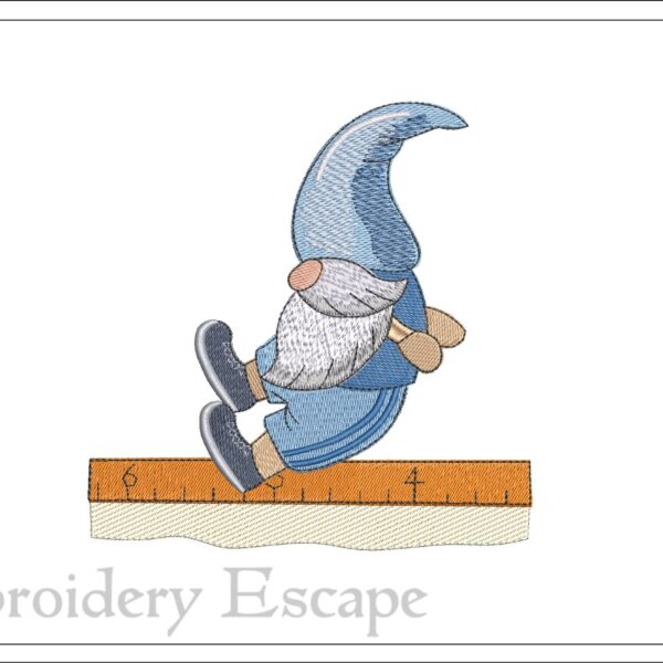 Gnome long jump Paris 2024 Olympic embroidery design