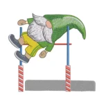 Sports Gnome Embroidery Design - High Jump Gnome