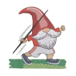 Sports Gnome Embroidery Design - Javelin Throw Gnome