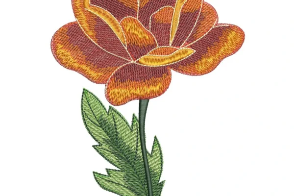 Poppy embroidery design - floral embroidery design - nature embroidery pattern 1