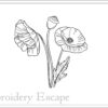 Poppy sketch embroidery design