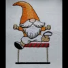 Sports gnome embroidery design - hurdle jumping embroidery design - gnome embroidery pattern