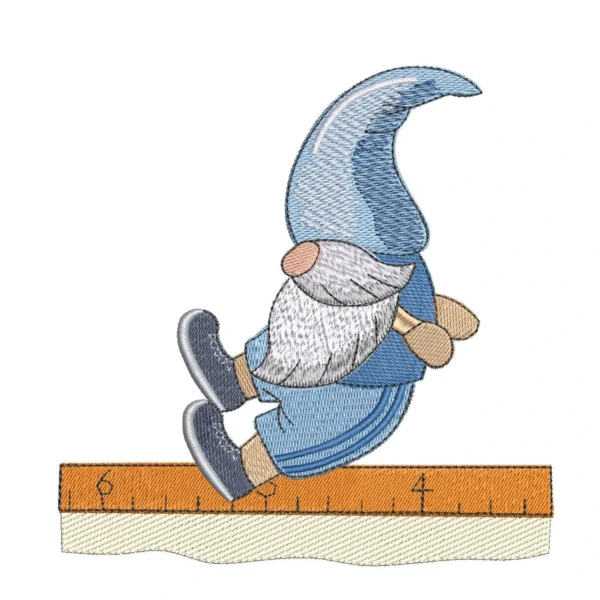 Sports gnome embroidery design - long jump embroidery design - gnome embroidery pattern 1