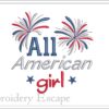 All American girl embroidery design