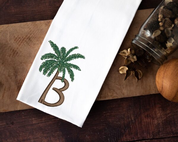 Palm tree letter B embroidery design