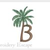 Palm tree letter B embroidery design