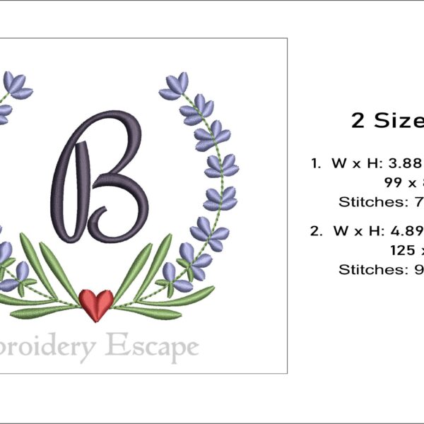 Capital letter B embroidery design